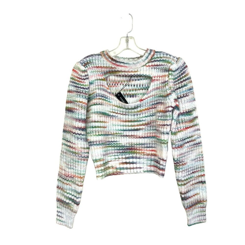 Central Park West Juliette Multicolor Cutout Sweater Sz Small NWT